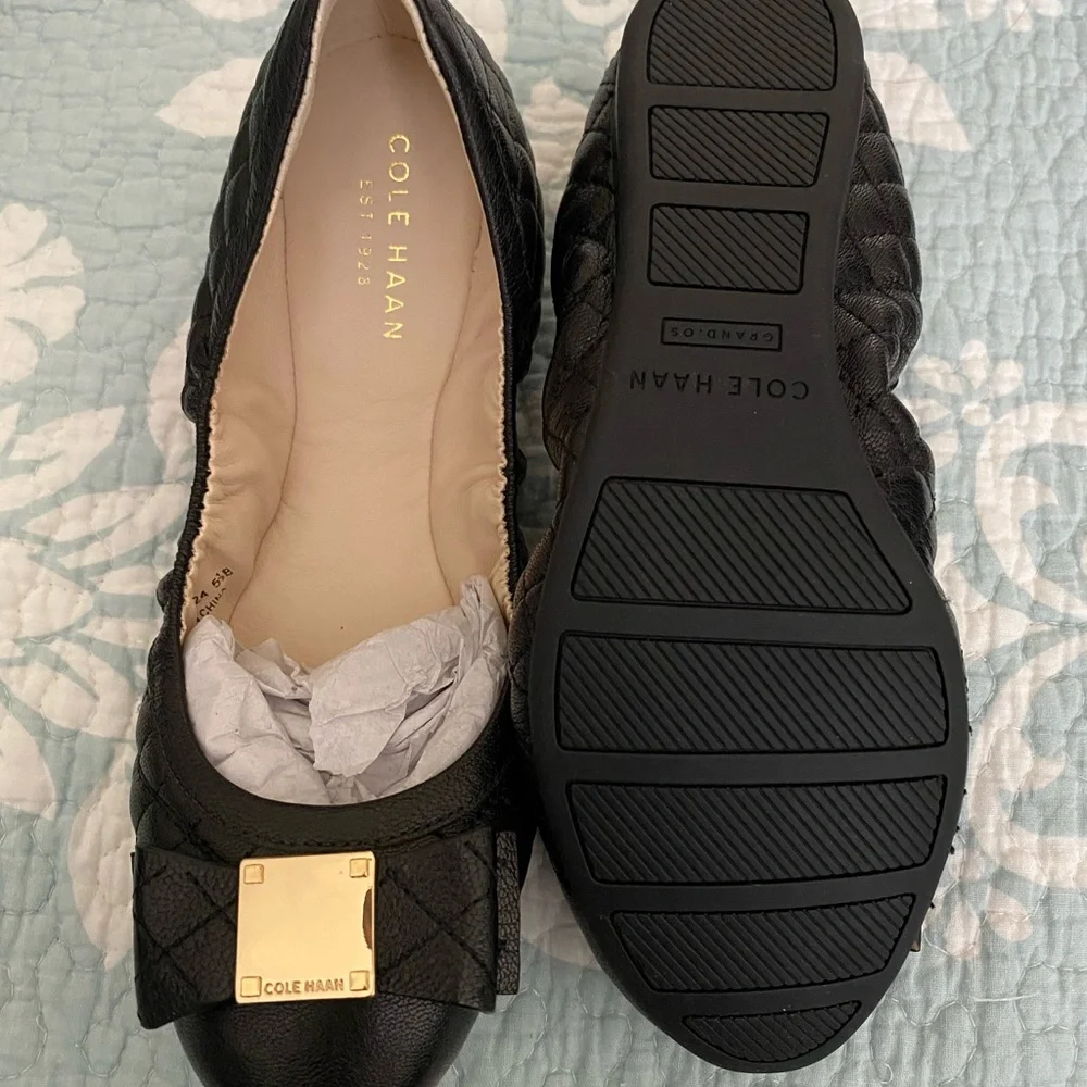 Cole Haan Tali Bow Quilted Bow Ballet Flats